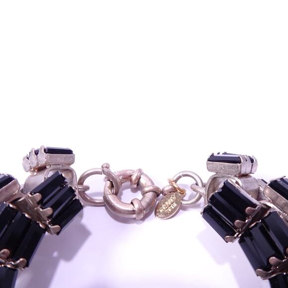 Neiman Marcus Lee Angel Women's Onyx Black Crystal Box Link Bracelet NWT 250 - Picture 4 of 16